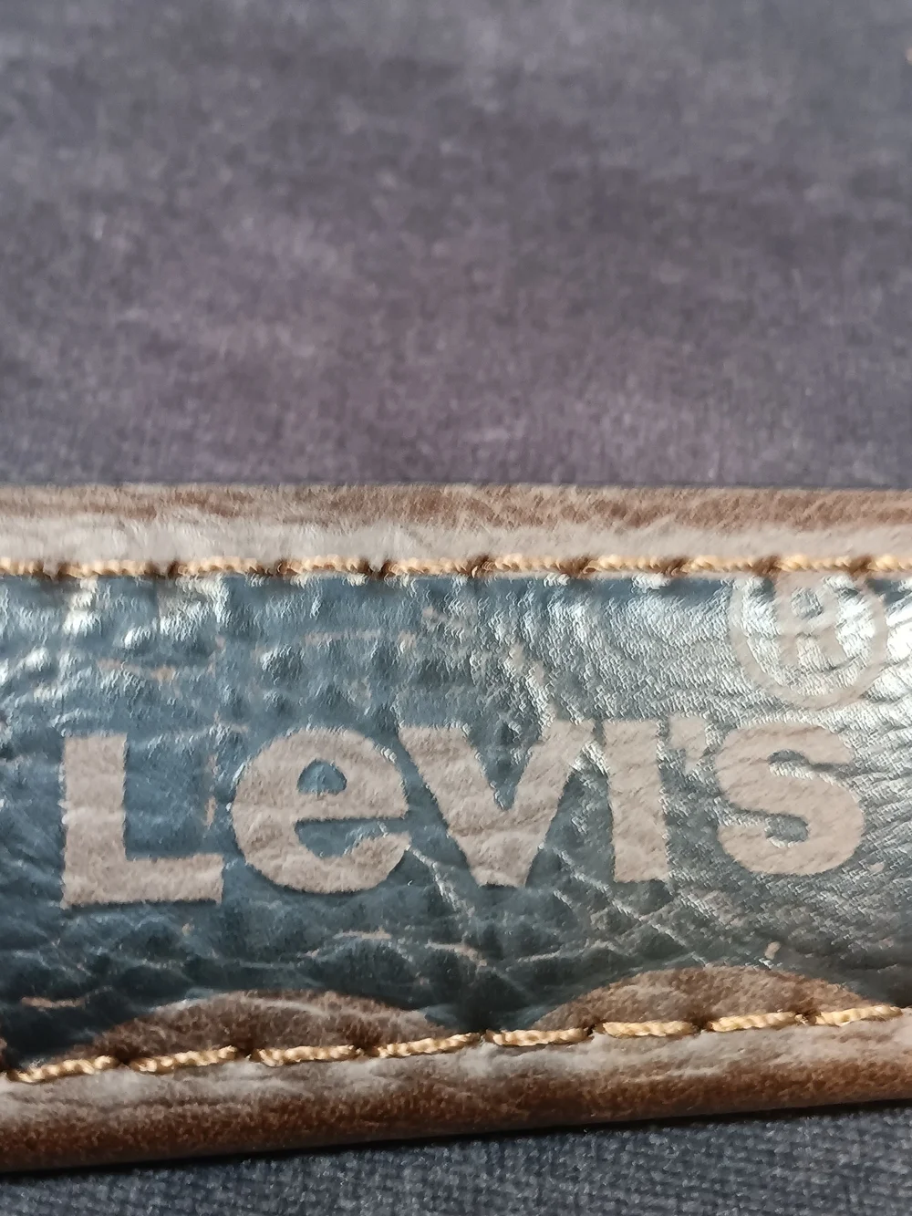 Levi's Brown Leather Belt with Silver Tone Buckle